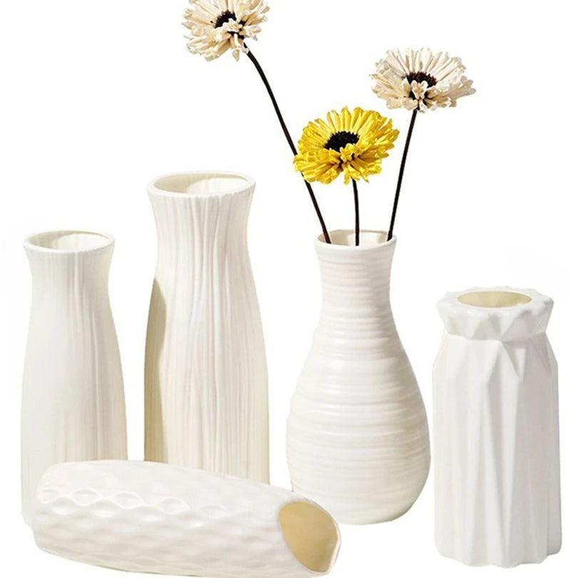 Concise Ceramic-Look Plastic Vase — Event & Bonsai Display Pot