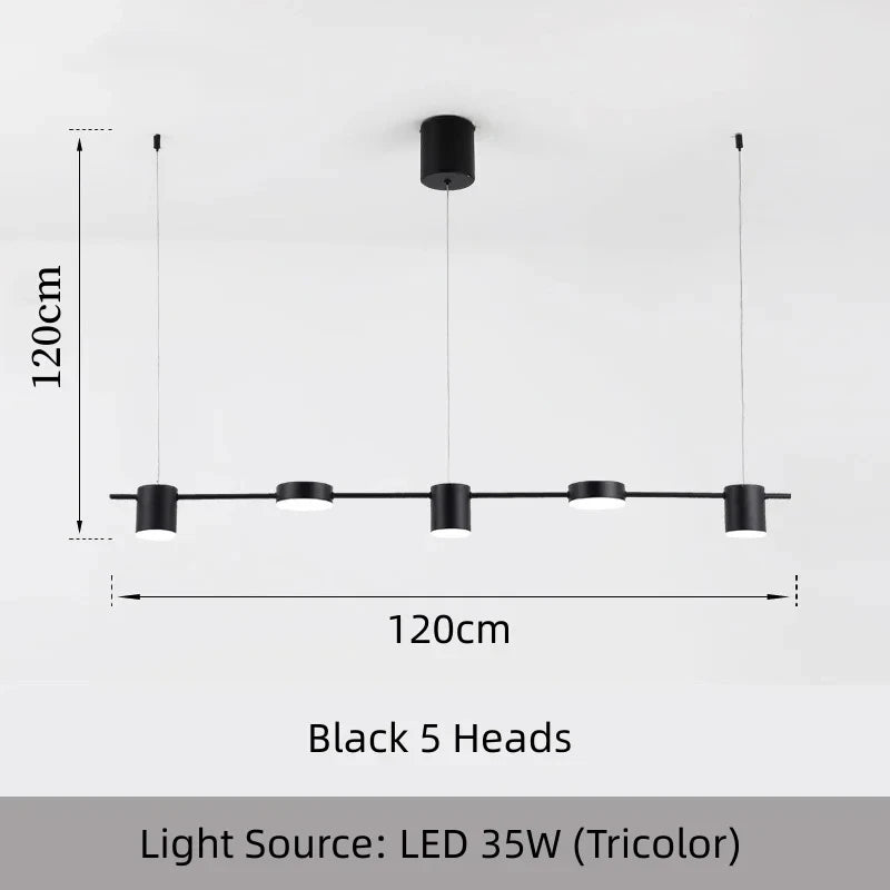Modern Multi-Head LED Chandelier — Dimmable Smart Ceiling Fixture for Dining & Office
