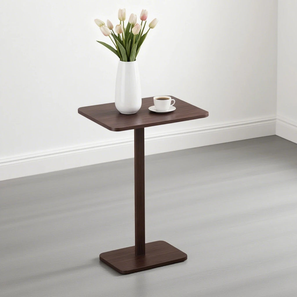 C-Shaped Bamboo End Table — Lightweight Sofa Snack & TV Tray