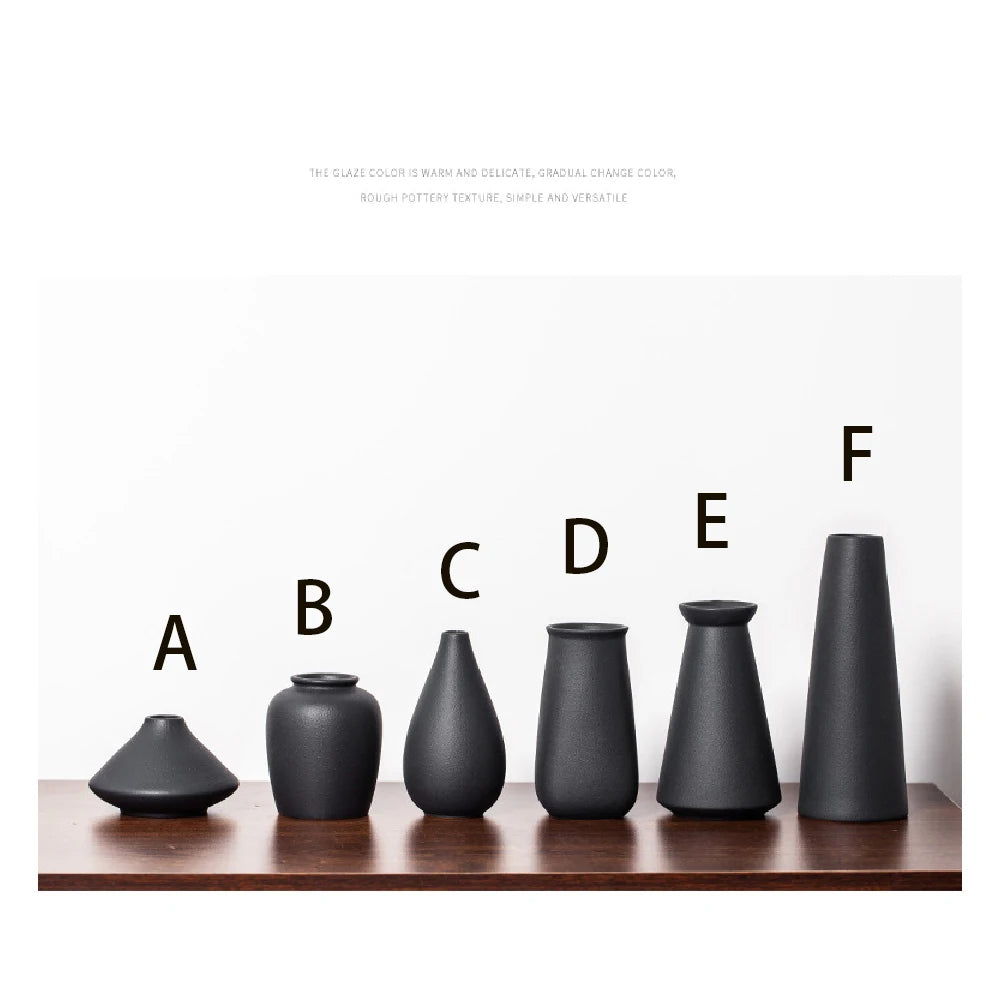 Small Matte Ceramic Vase — Frosted Elegant Table & Shelf Decor