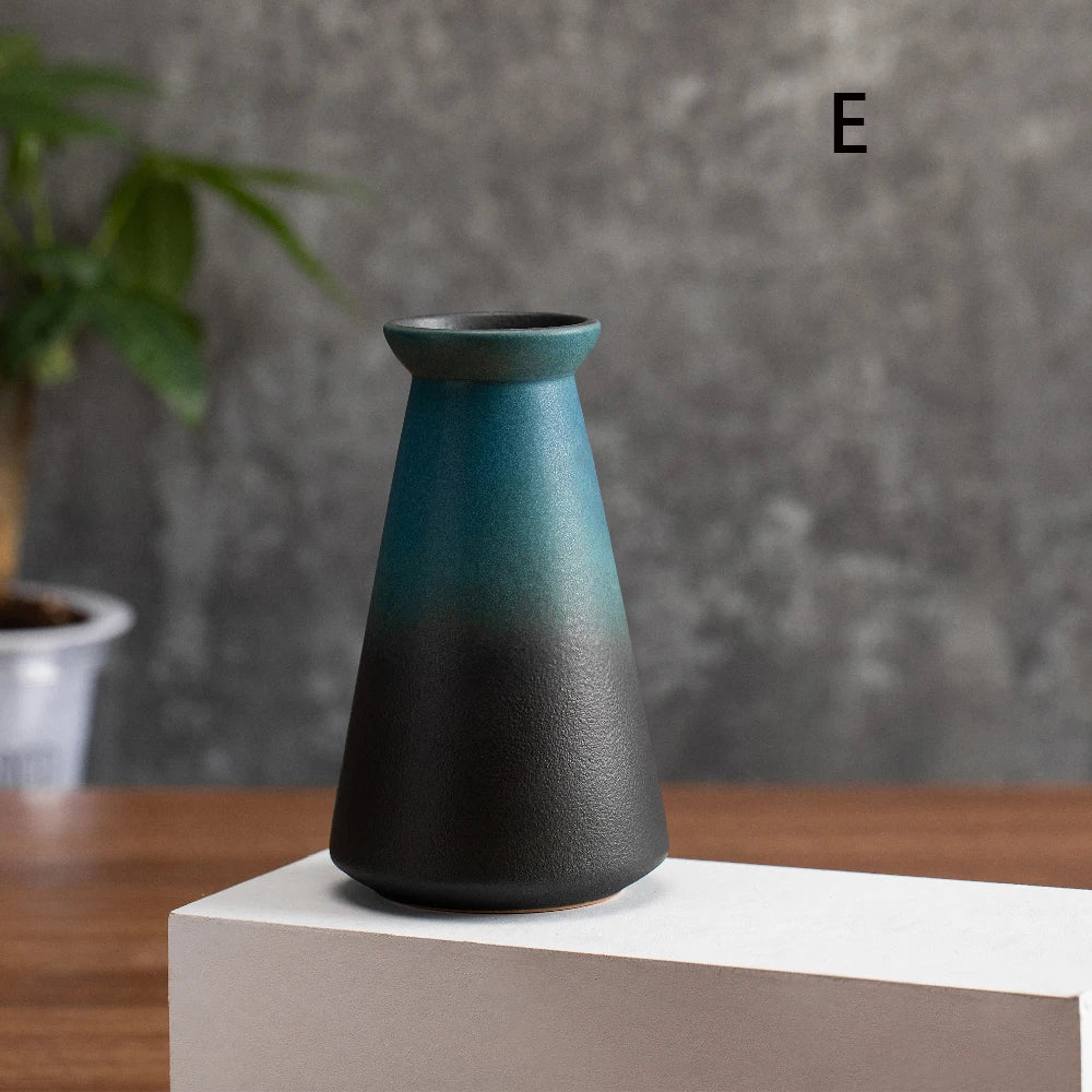 Small Matte Ceramic Vase — Frosted Elegant Table & Shelf Decor