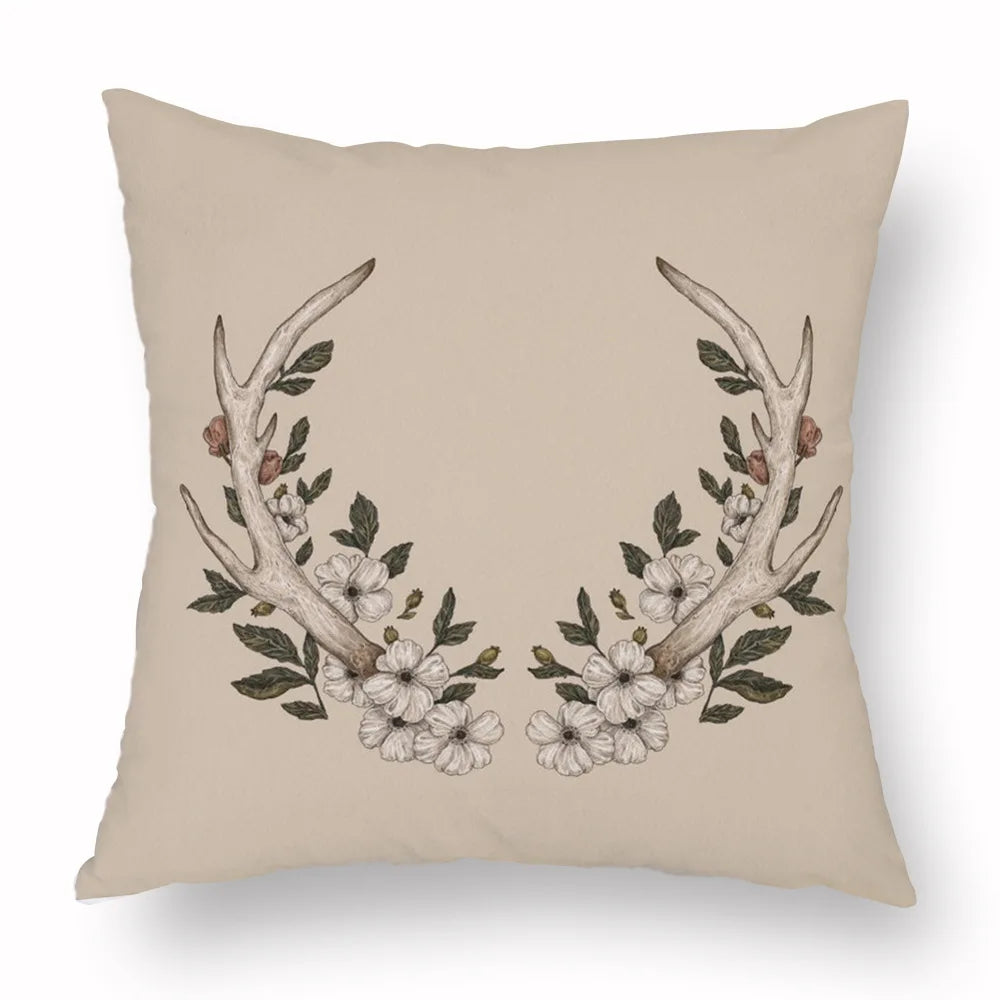 Woven Animal Print Pillow Cover — Textured Sofa & Car Cushion