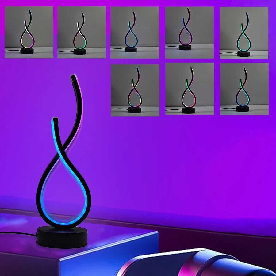 Modern LED Desk Lamp — USB-Powered Adjustable Task Light with RGB Accent