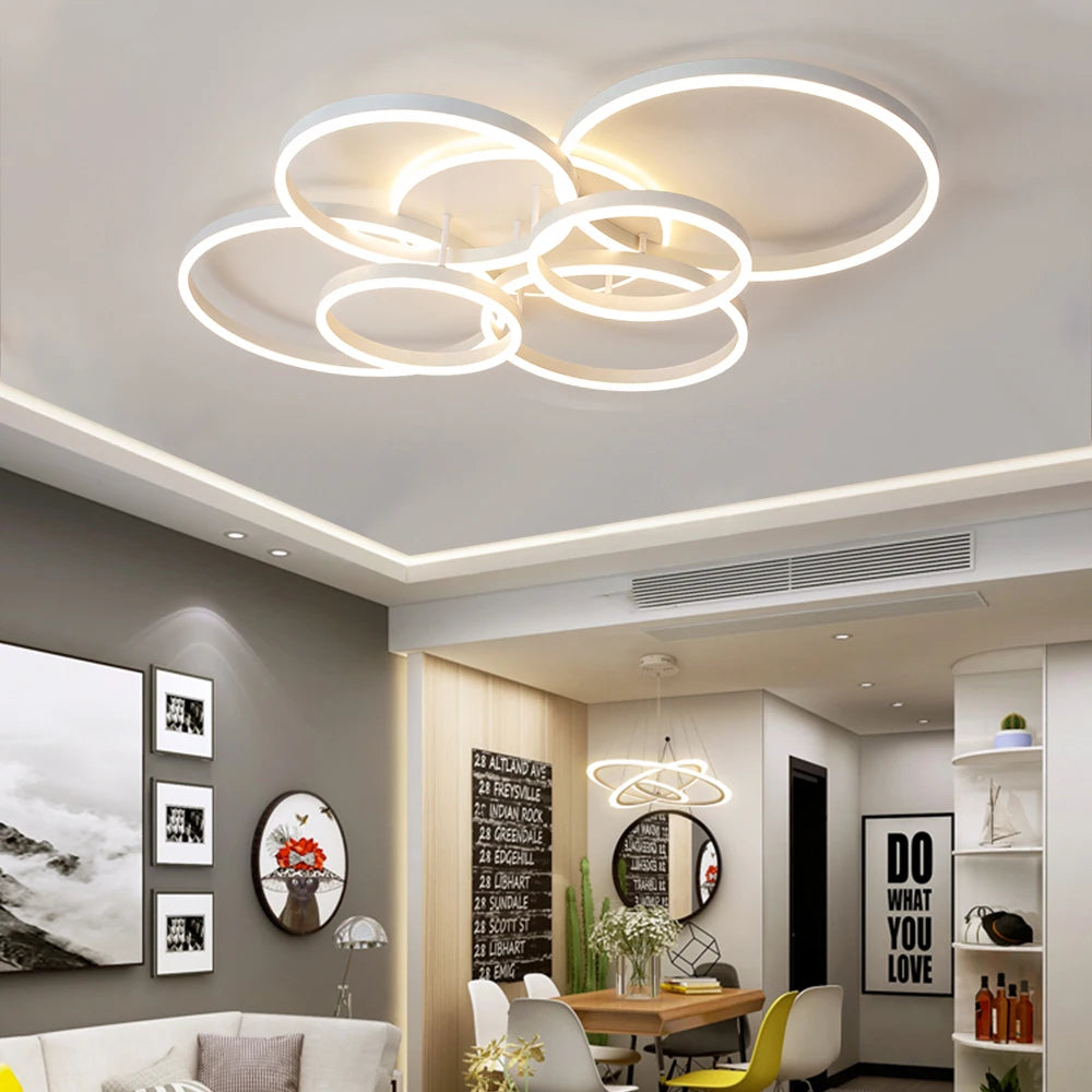 Infinite Dimming Acrylic Chandelier — Modern Multi-Head LED Ceiling Light