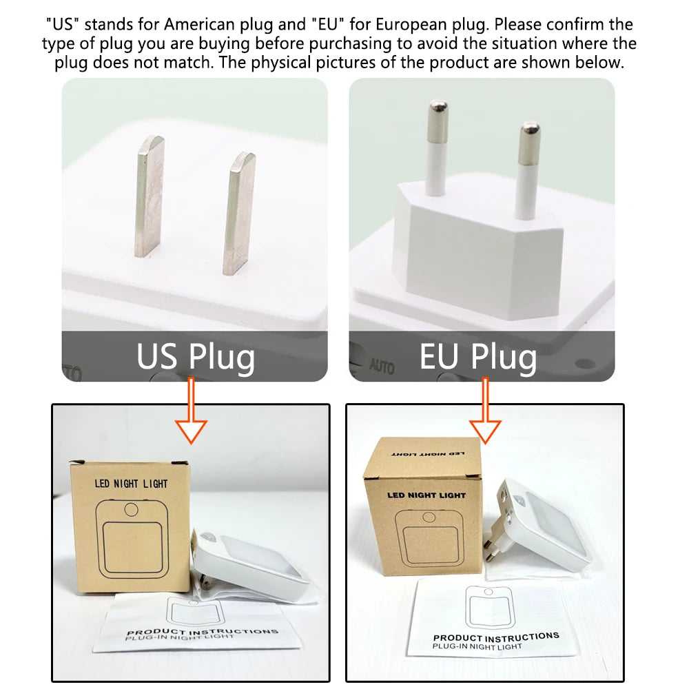 Plug-In Radar Motion Sensor Night Light — 7-Level Dimmable EU/US Lamp
