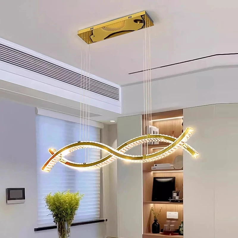 Luxury Crystal Gold Chandelier — Multi-Arm Living & Dining Room Light
