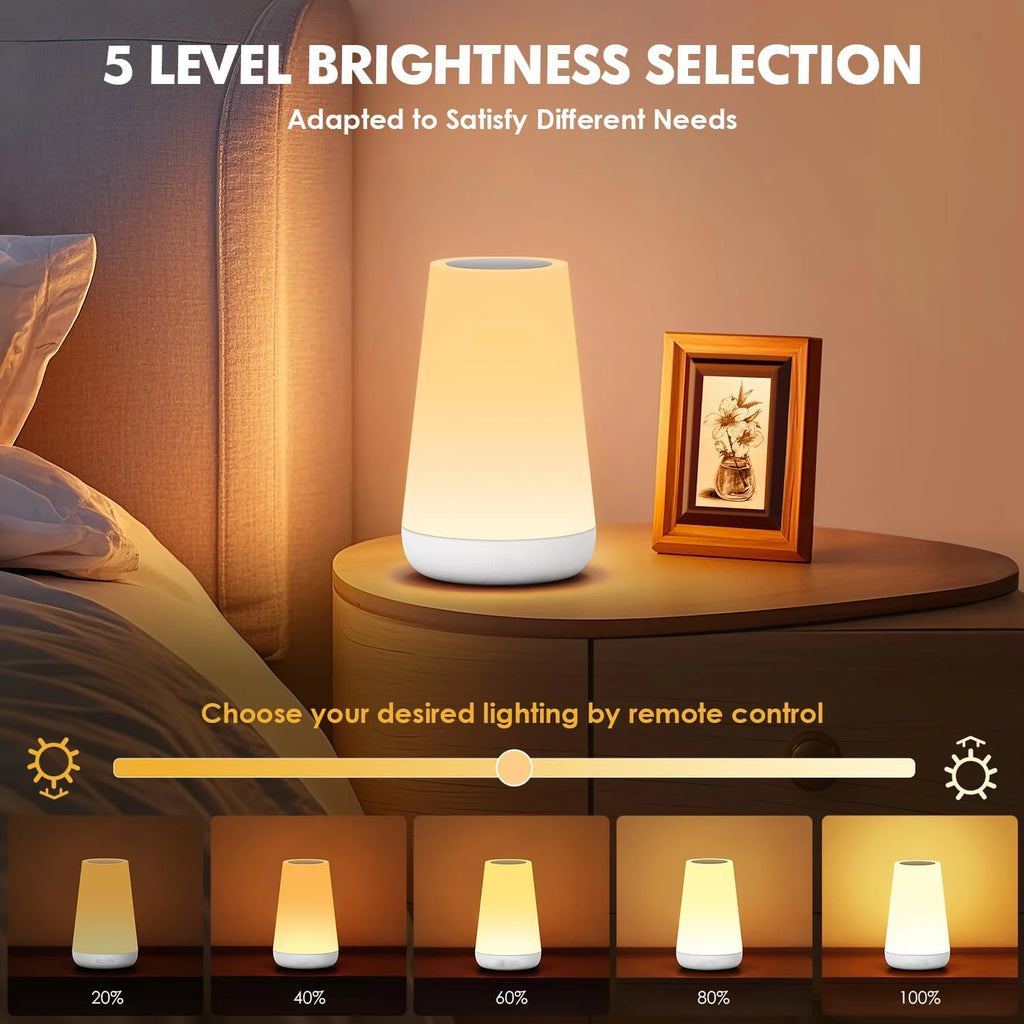 13-Color Rechargeable Night Light — Touch & Remote Dimmable RGB Lamp