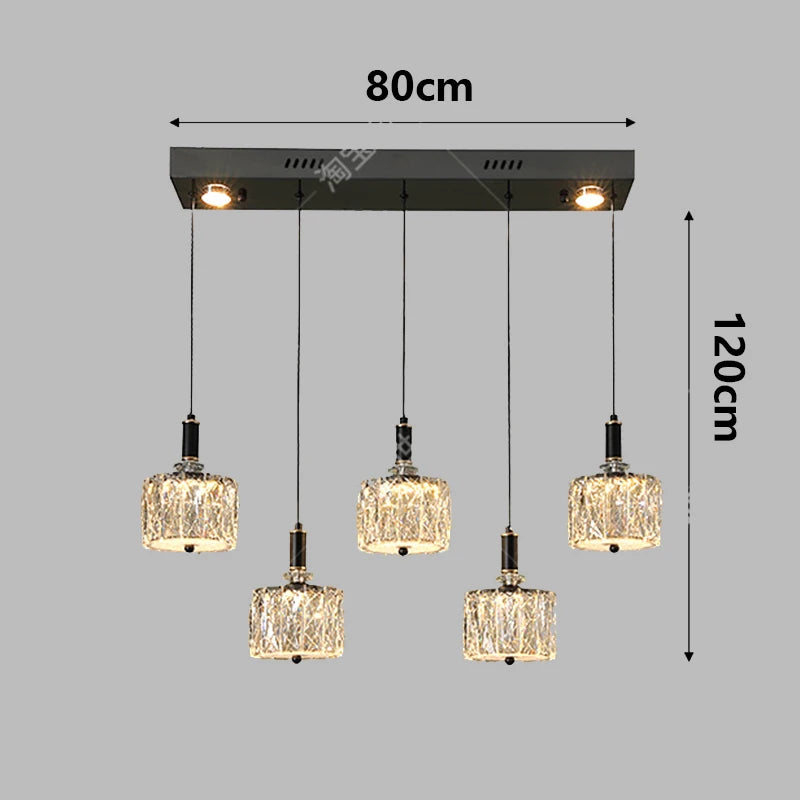Crystal Restaurant Chandelier — Grand Multi-Head Villa Ceiling Light