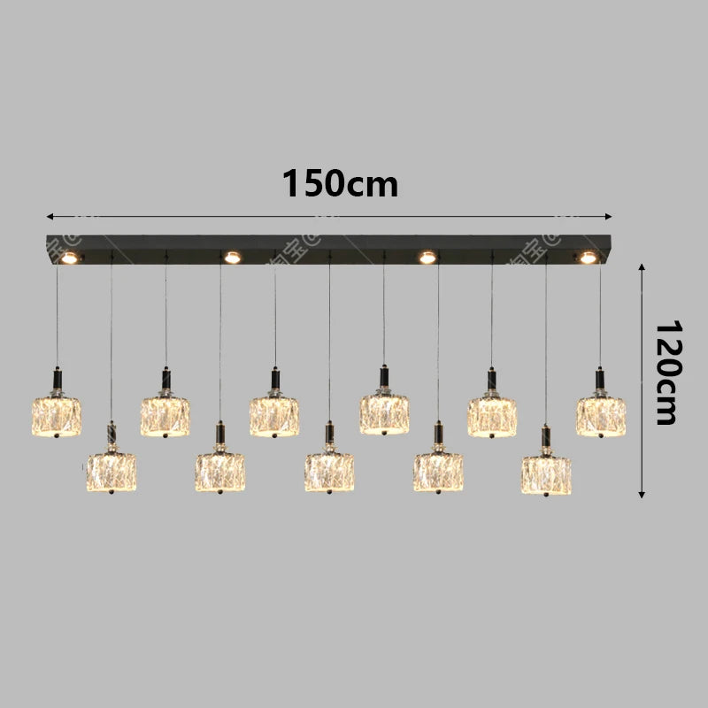 Crystal Restaurant Chandelier — Grand Multi-Head Villa Ceiling Light