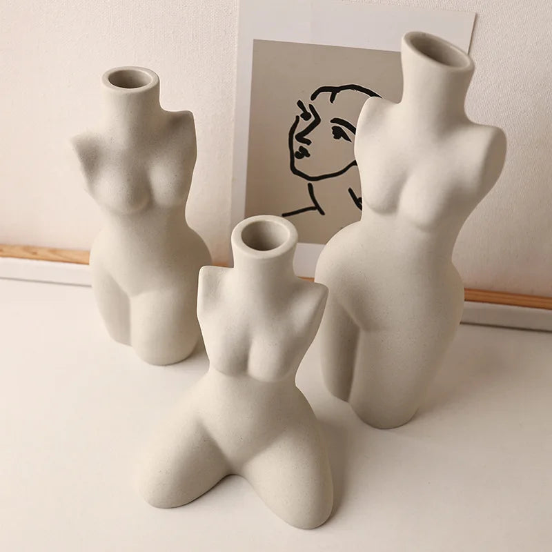 Sculptural Human-Form Ceramic Vase — Silent Wind Art Vessel