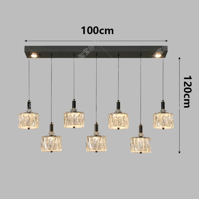 Crystal Restaurant Chandelier — Grand Multi-Head Villa Ceiling Light