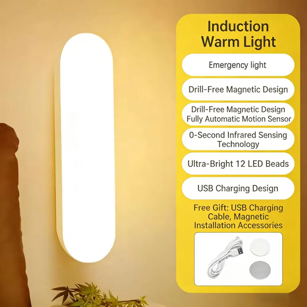 Wireless Magnetic Motion Sensor Lamp — USB Rechargeable Closet Light