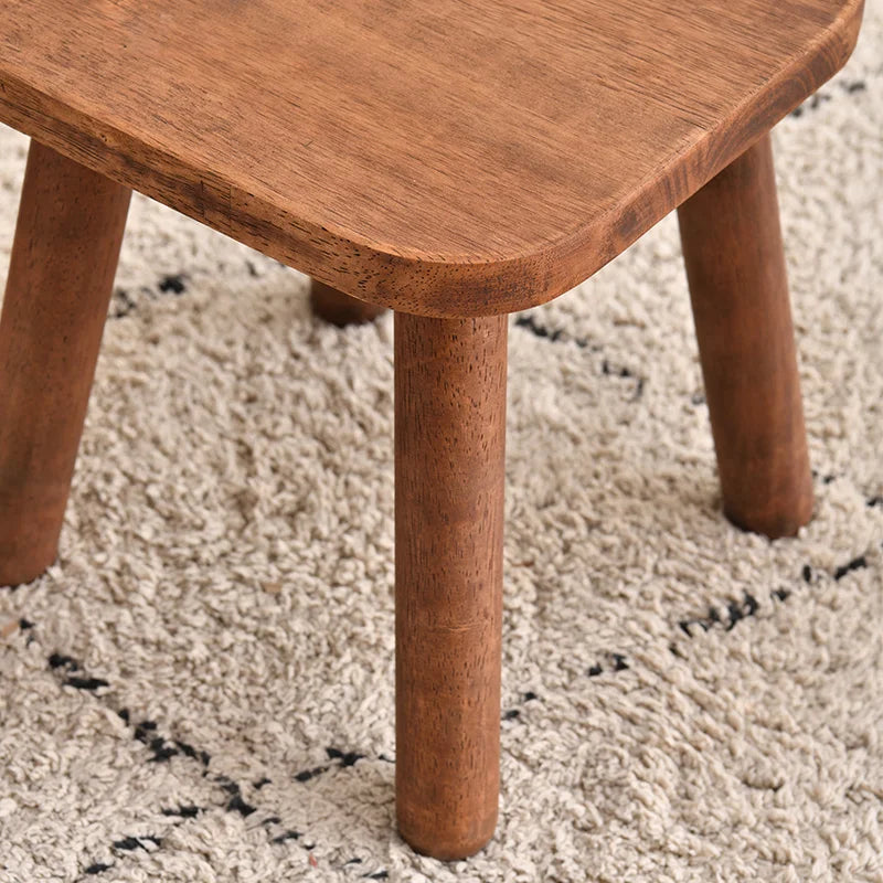 Solid Wood Shoe Changing Stool — Entryway & Bedroom Accent Seat
