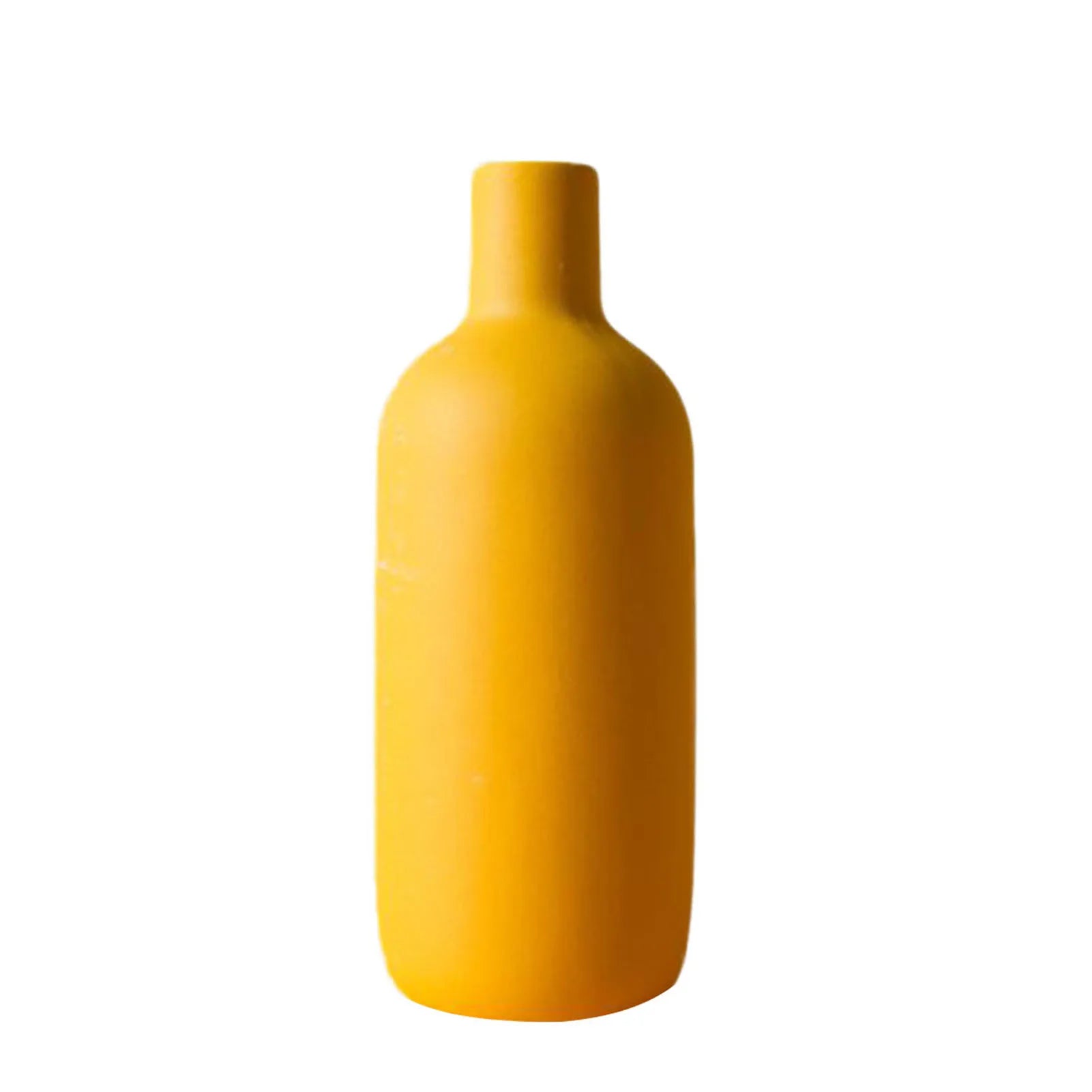 Nordic Solid-Color Ceramic Vase — Minimalist Bottleneck Flower Pot