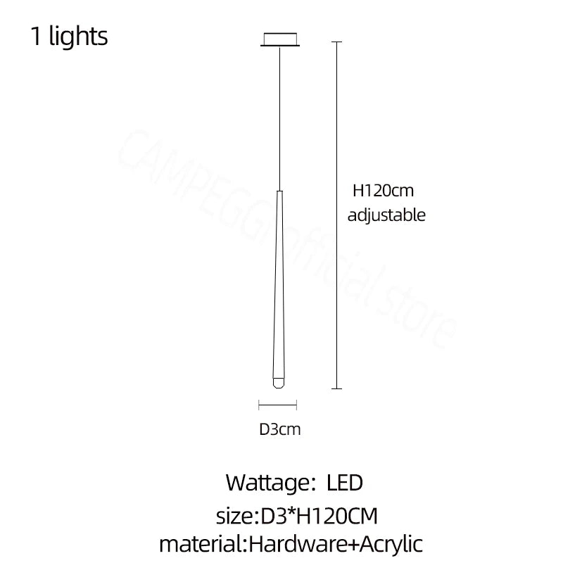 Conical Long Chandelier — Modern Nordic High-Rise Pendant Light