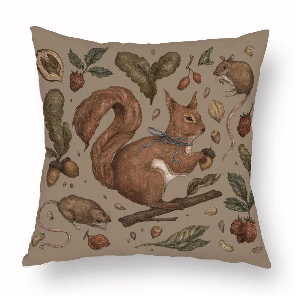 Woven Animal Print Pillow Cover — Textured Sofa & Car Cushion