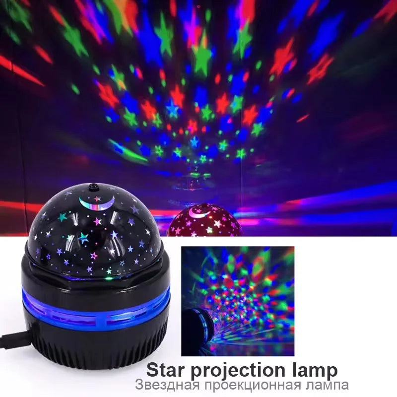 Magic Ball Galaxy Projector Night Light — Star, Moon & Party Strobe Lamp