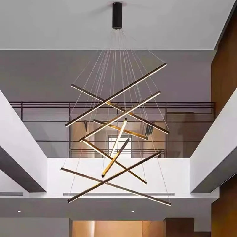 Multi-Head Brushed Steel Chandelier — Dimmable Smart Ceiling Light for Living & Dining Room