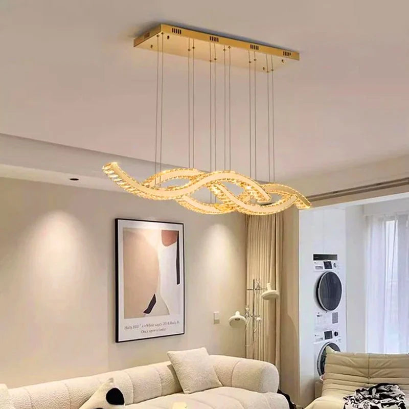 Luxury Crystal Gold Chandelier — Multi-Arm Living & Dining Room Light