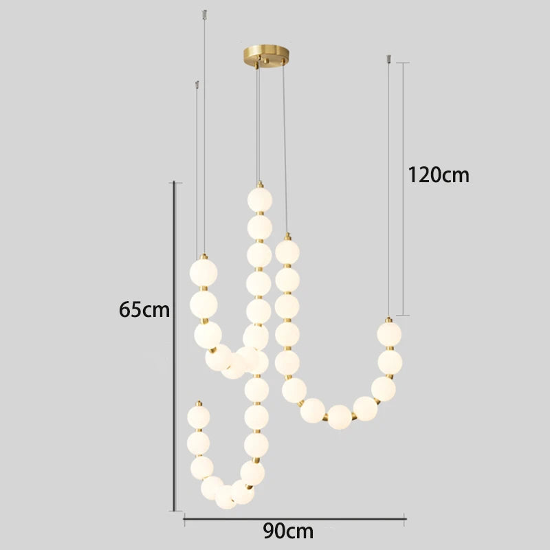 Crystal Ball Cluster Chandelier — Adjustable Villa & Restaurant Pendant Light
