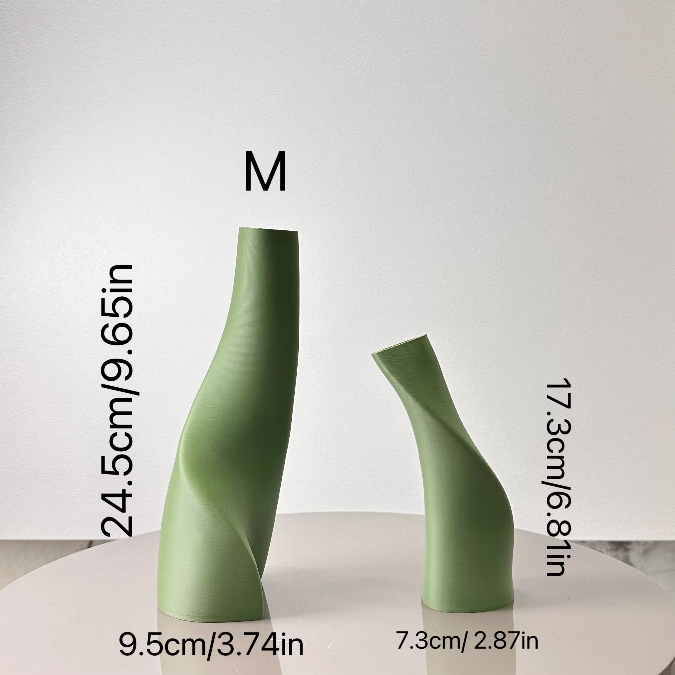 Special-Shaped Double Vase Set (2-Piece) — Sculptural Dried Flower Duo