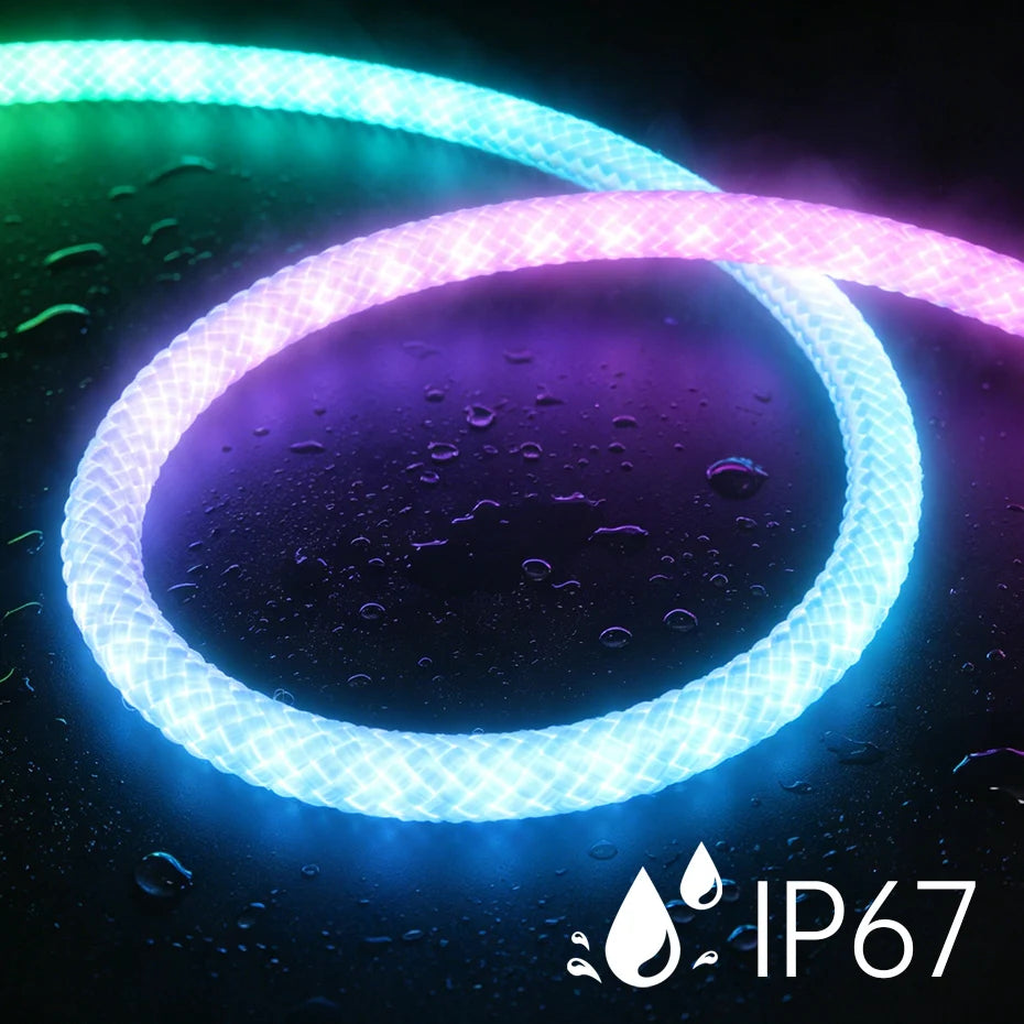 Smart RGBIC Neon Rope Light — Flexible App & Remote Controlled Tube
