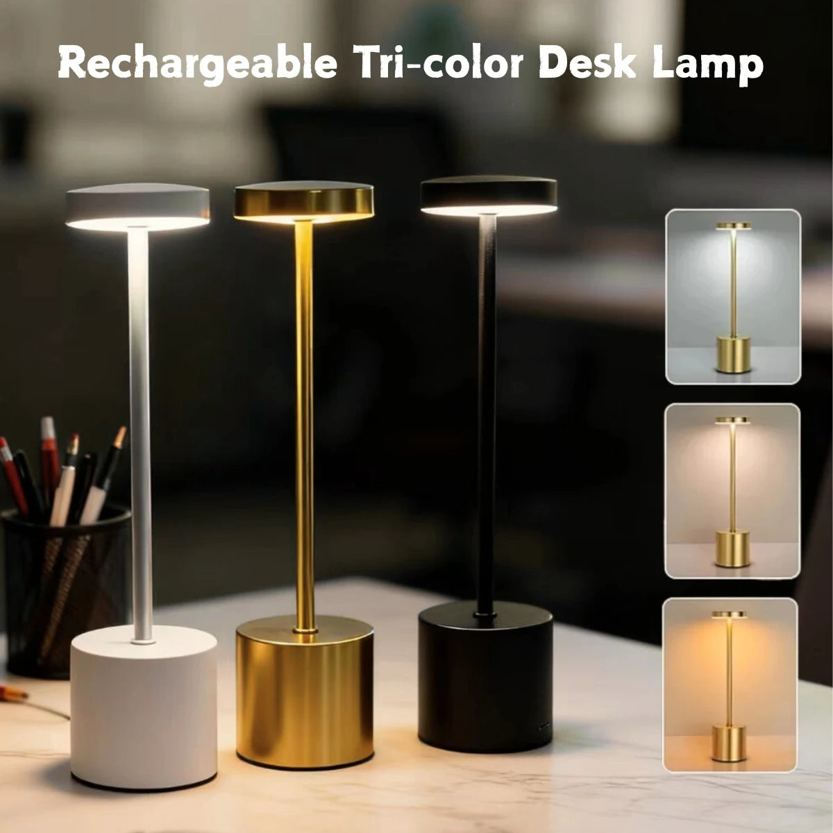 LED Ambient Desk Lamp — Touch-Control Dimmable Night Light