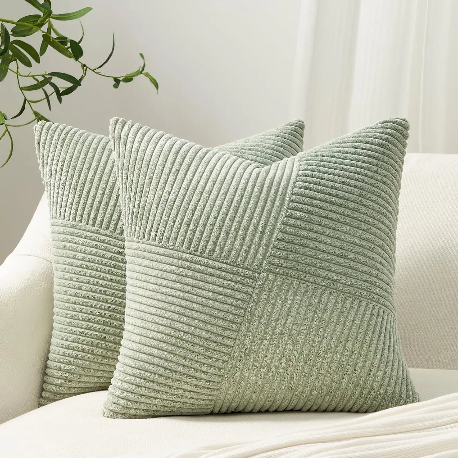 Corduroy Boho Windmill Pillow Cover — Textured Ribbed Cushion Cover