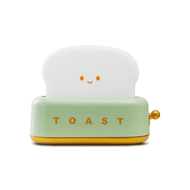 Toaster Alarm Clock Night Light — Dimmable USB Rechargeable Kids Lamp