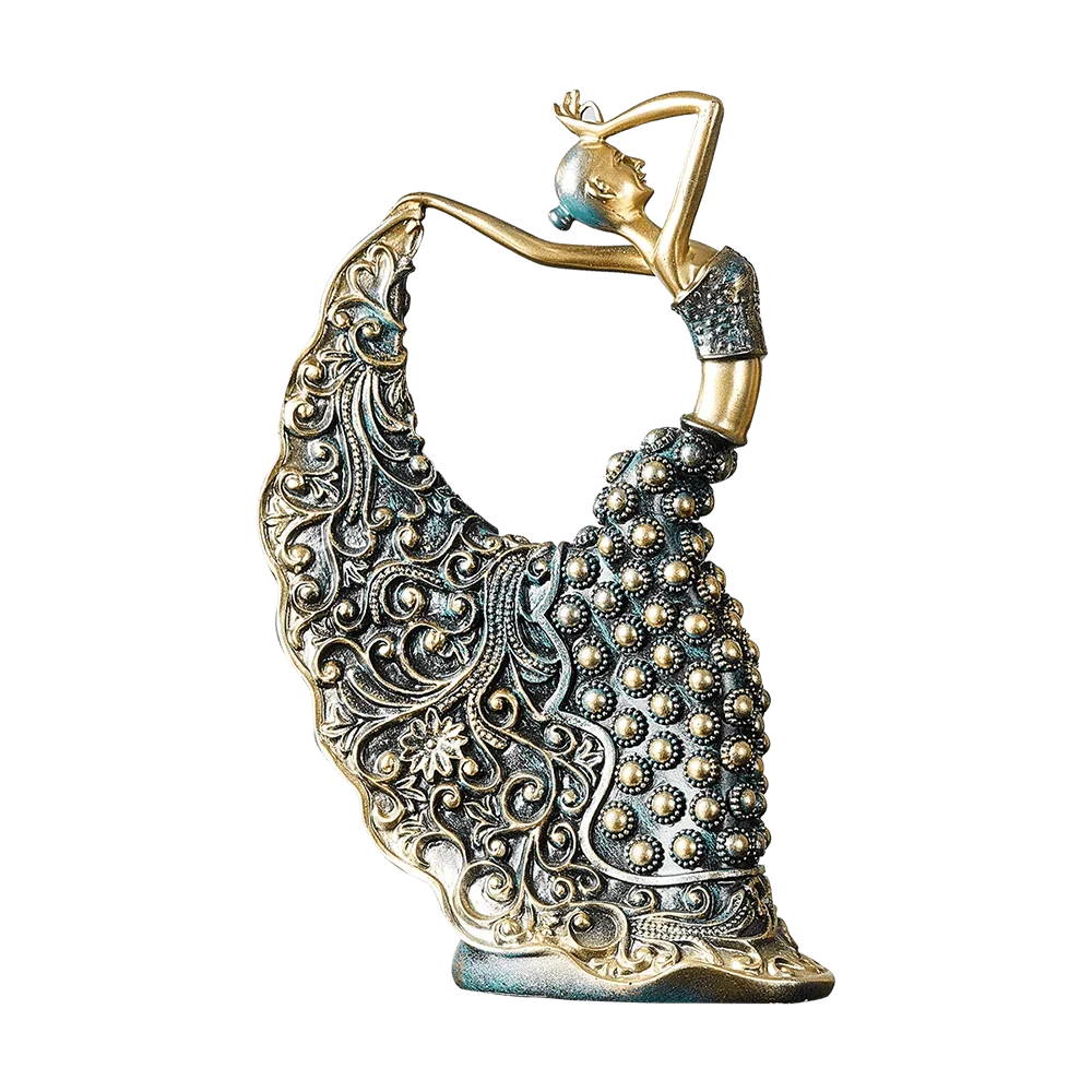 Peacock Dancer Ceramic Sculpture — Luxury Abstract Art Statue