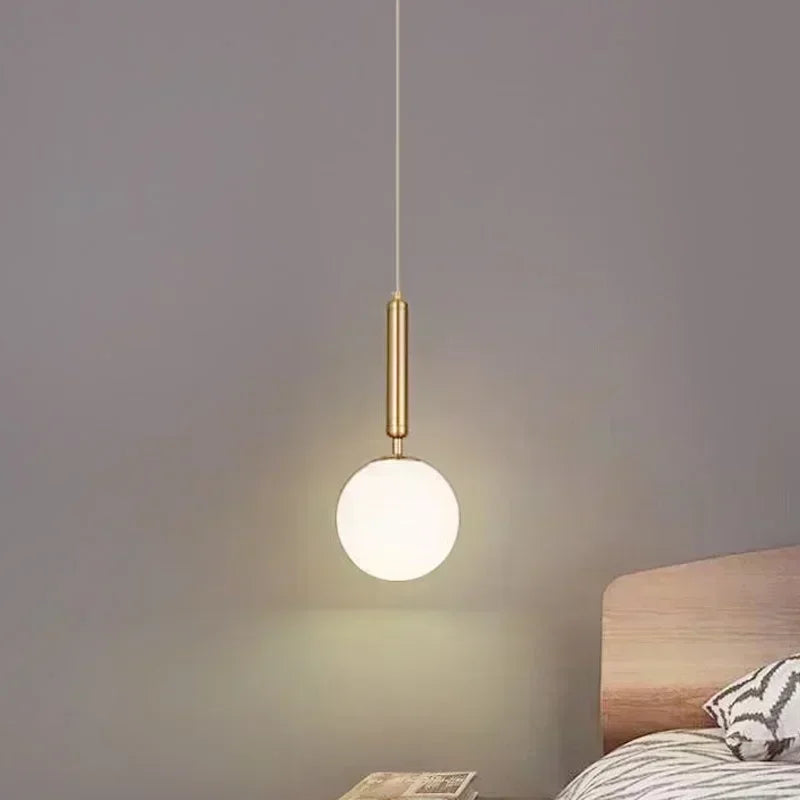 Glass Ball Pendant Light — Frosted Glow Bedside & Kitchen Island Fixture