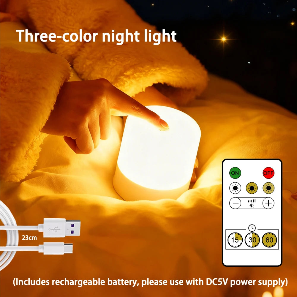Touchscreen RGB Desk Lamp — Dimmable Rechargeable Bedside Light