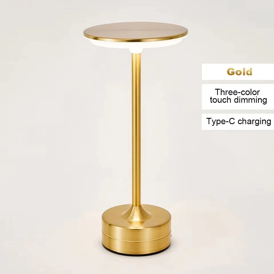 Crystal Rechargeable Touch Desk Lamp — 3-Color Dimmable Ambient Light