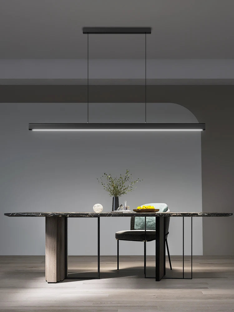 Modern Linear LED Pendant Light — Dimmable Dining Table & Kitchen Bar Fixture