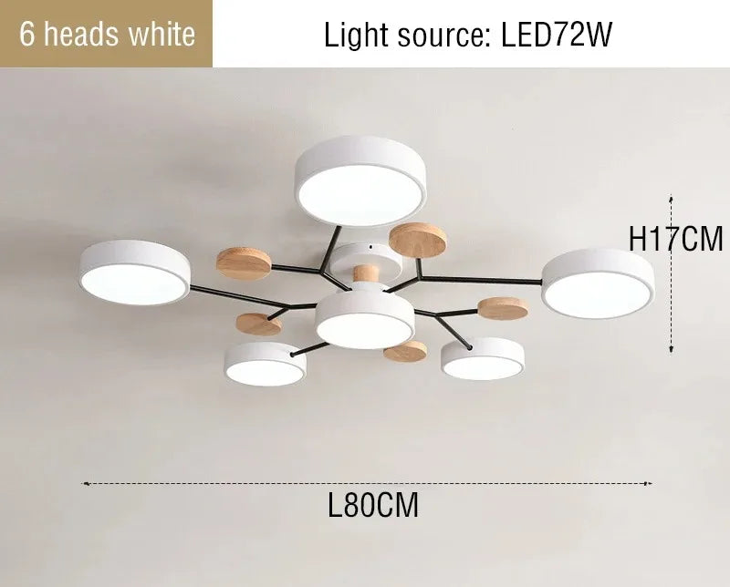Tri-Color LED Ceiling Chandelier — Nordic Hotel-Style Pendant Lamp