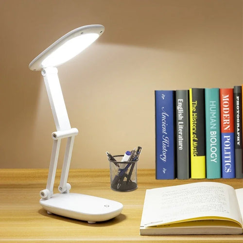 Foldable Touch-Control LED Desk Lamp — USB Rechargeable Eye-Care Light