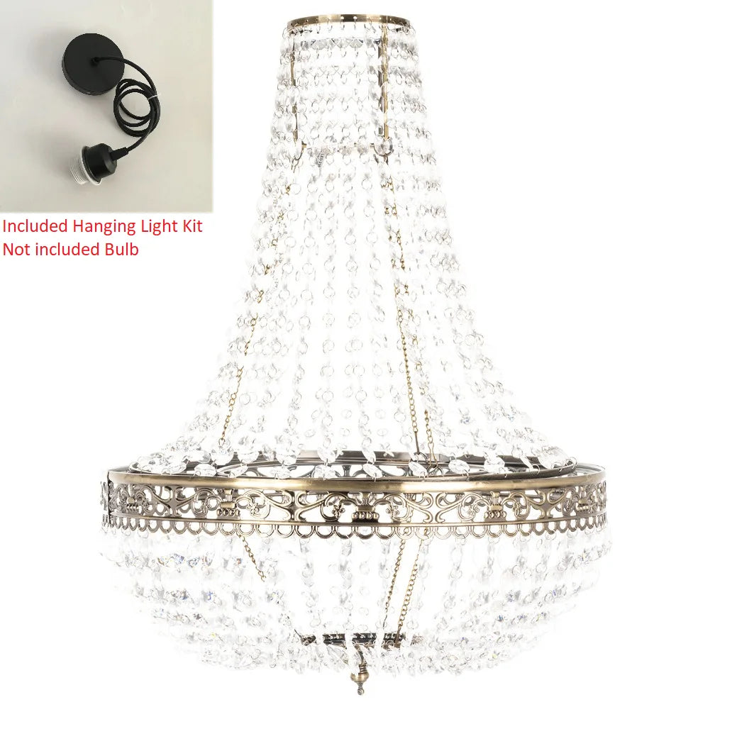 Vintage Crystal Charlotte Chandelier Shade — Regal Ceiling Light Fitting