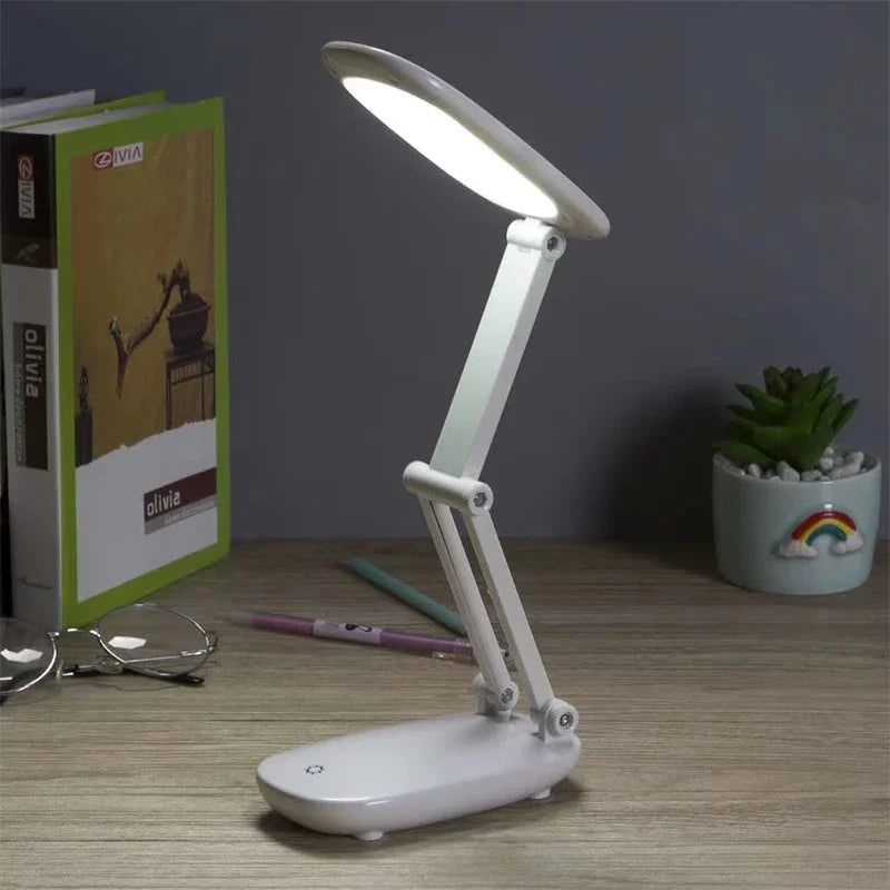Foldable Touch-Control LED Desk Lamp — USB Rechargeable Eye-Care Light