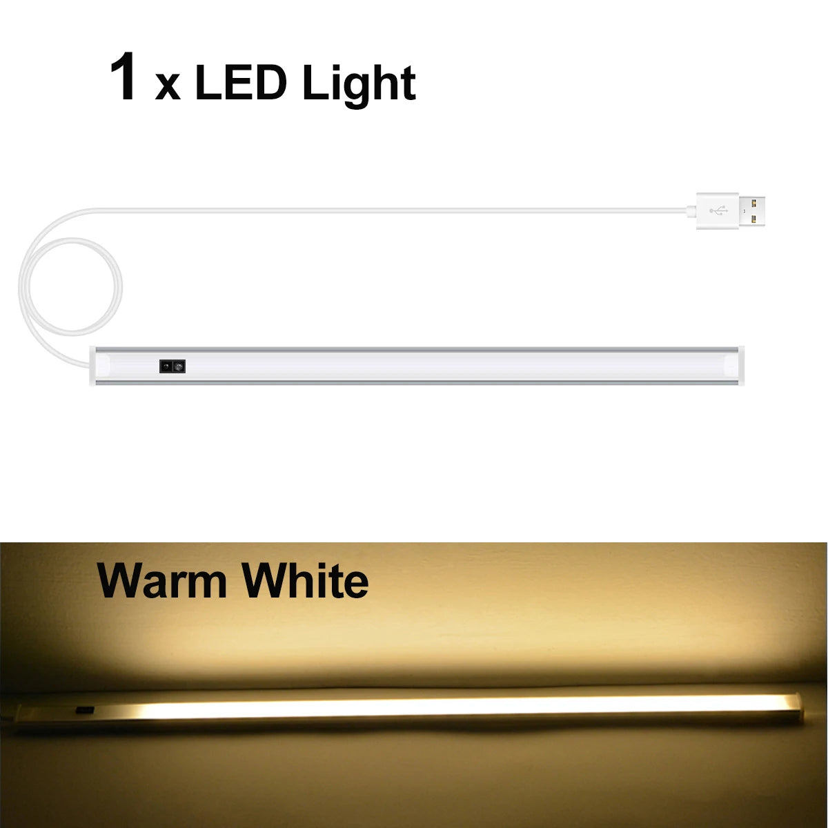 Hand-Wave Sensor Cabinet Light — Touchless USB LED Kitchen Strip
