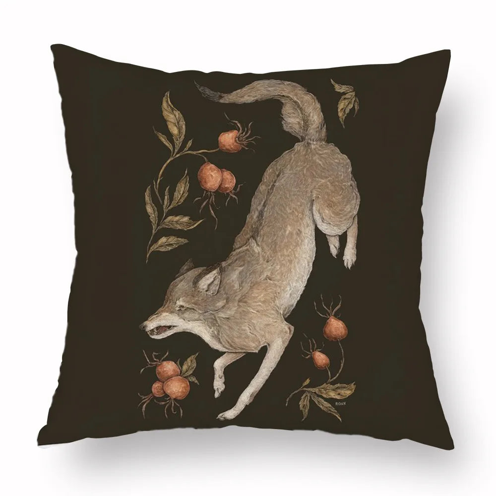 Woven Animal Print Pillow Cover — Textured Sofa & Car Cushion
