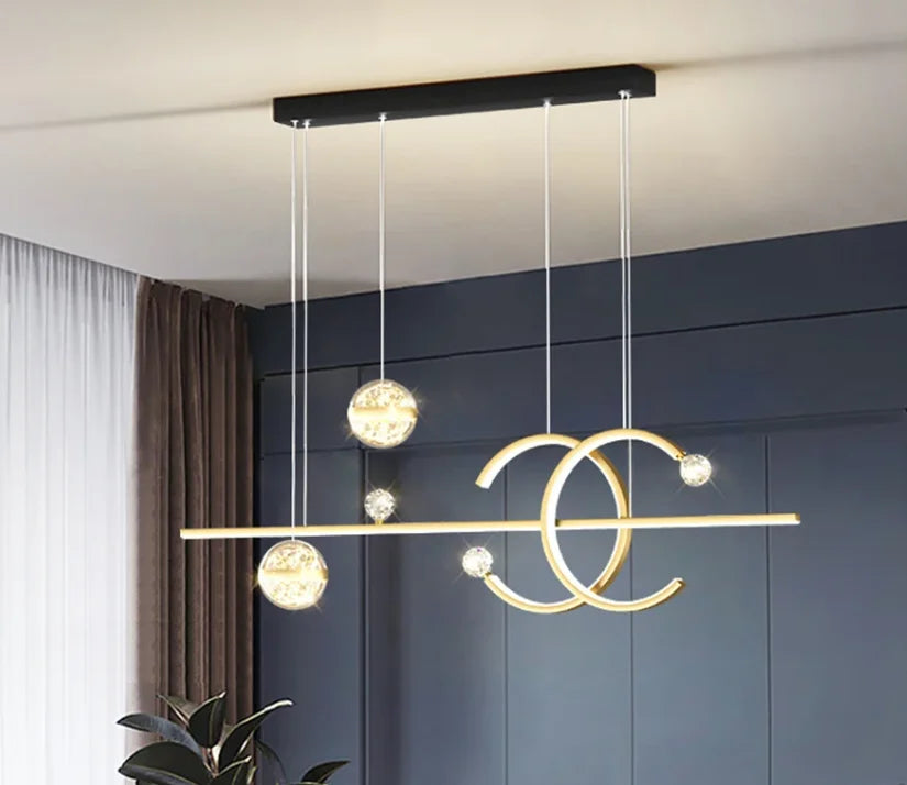 Starry Sky Top Nordic Chandelier — Long Dining Table Pendant Light