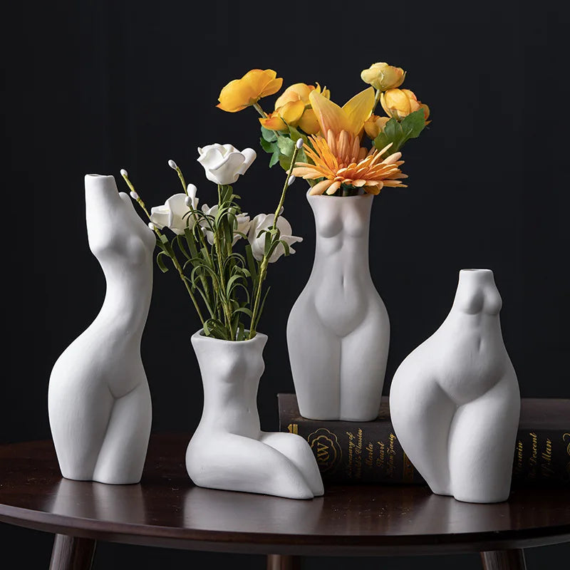 Sculptural Torso Ceramic Vase — Nordic Art Object Vessel