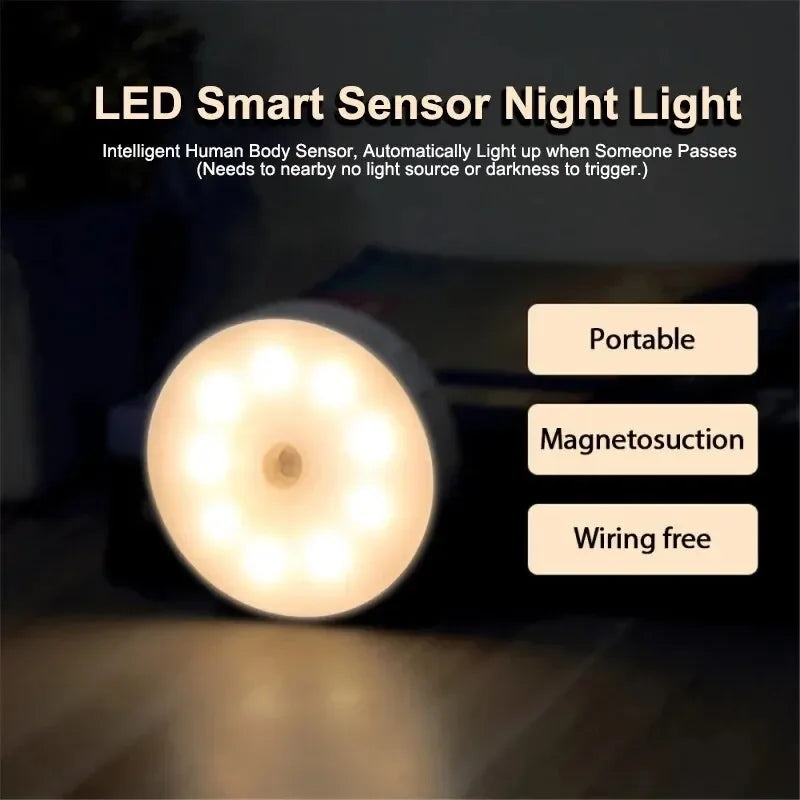 Smart Human Body Sensor Night Light — Magnetic Wireless Motion Lamp