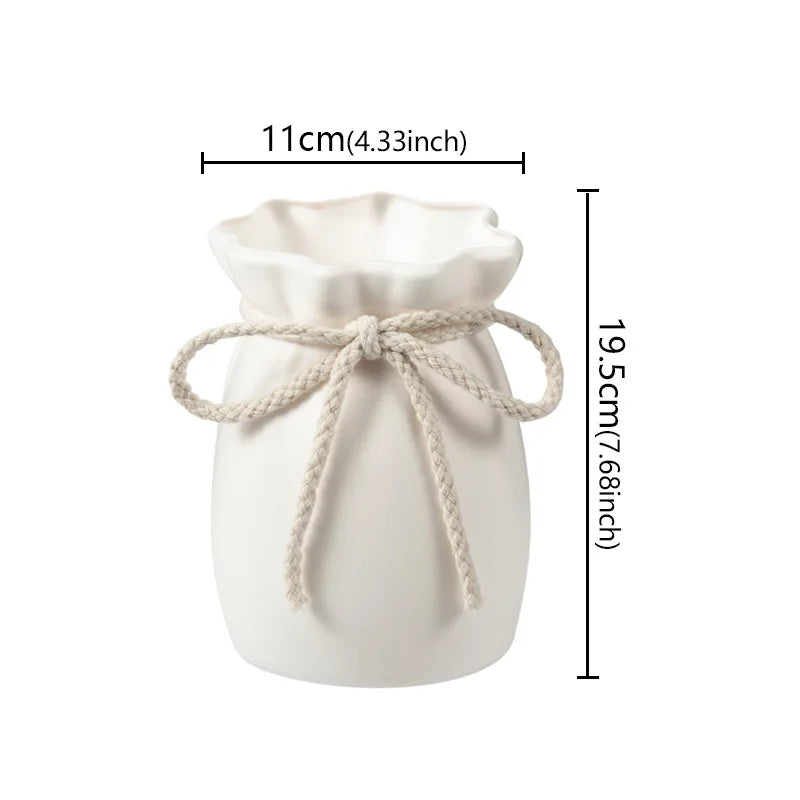 Minimalist Ceramic-Look Vase — Modern Bedroom & Living Room Vessel