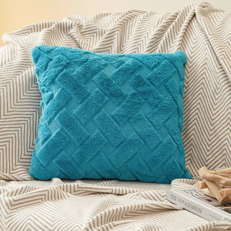 Plush Knit Throw Pillow Cover — Soft Square & Lumbar Cushion Cover