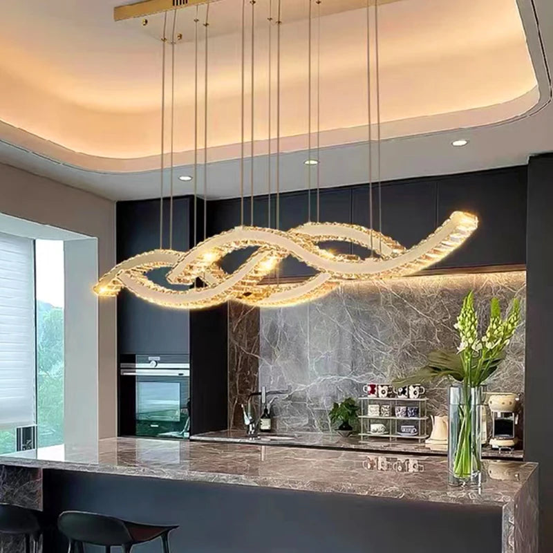 Luxury Crystal Gold Chandelier — Multi-Arm Living & Dining Room Light