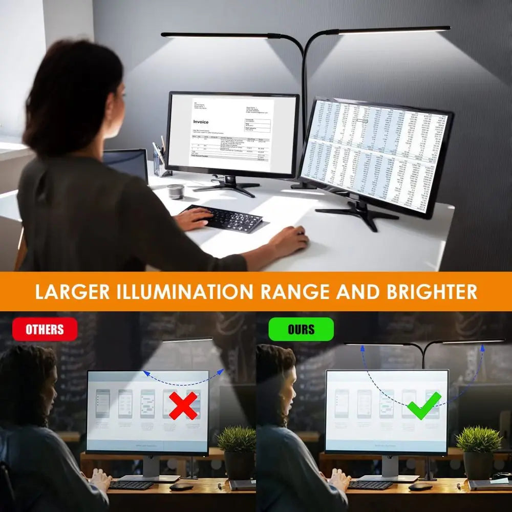 Clip-On LED Desk Lamp — Dimmable USB Reading Light with Clamp
