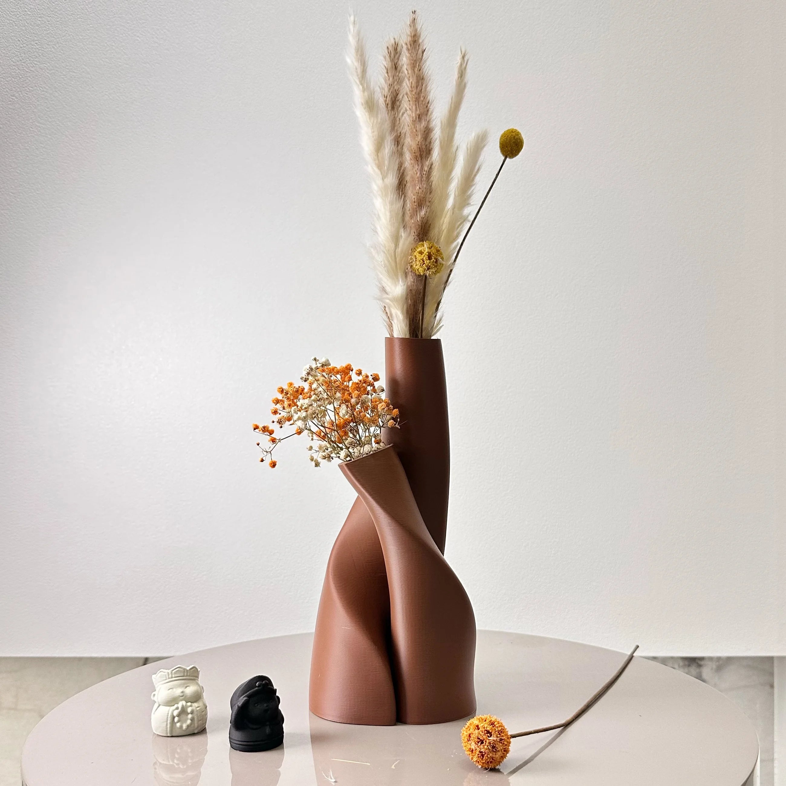 Special-Shaped Double Vase Set (2-Piece) — Sculptural Dried Flower Duo