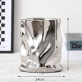 Nordic Irregular Electroplated Ceramic Vase — Modern Sculptural Accent