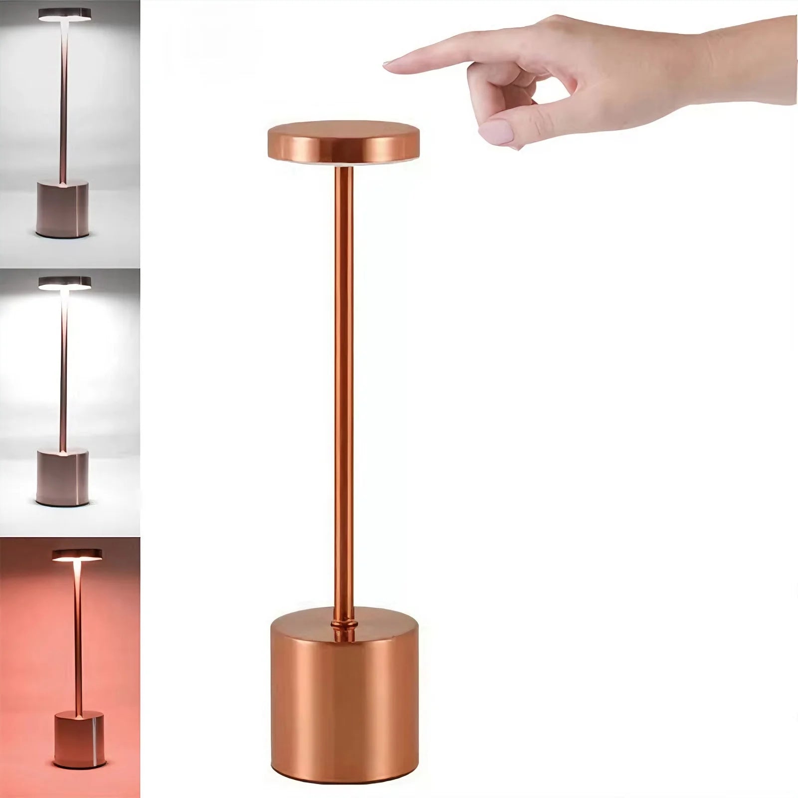 Crystal Rechargeable Touch Desk Lamp — 3-Color Dimmable Ambient Light